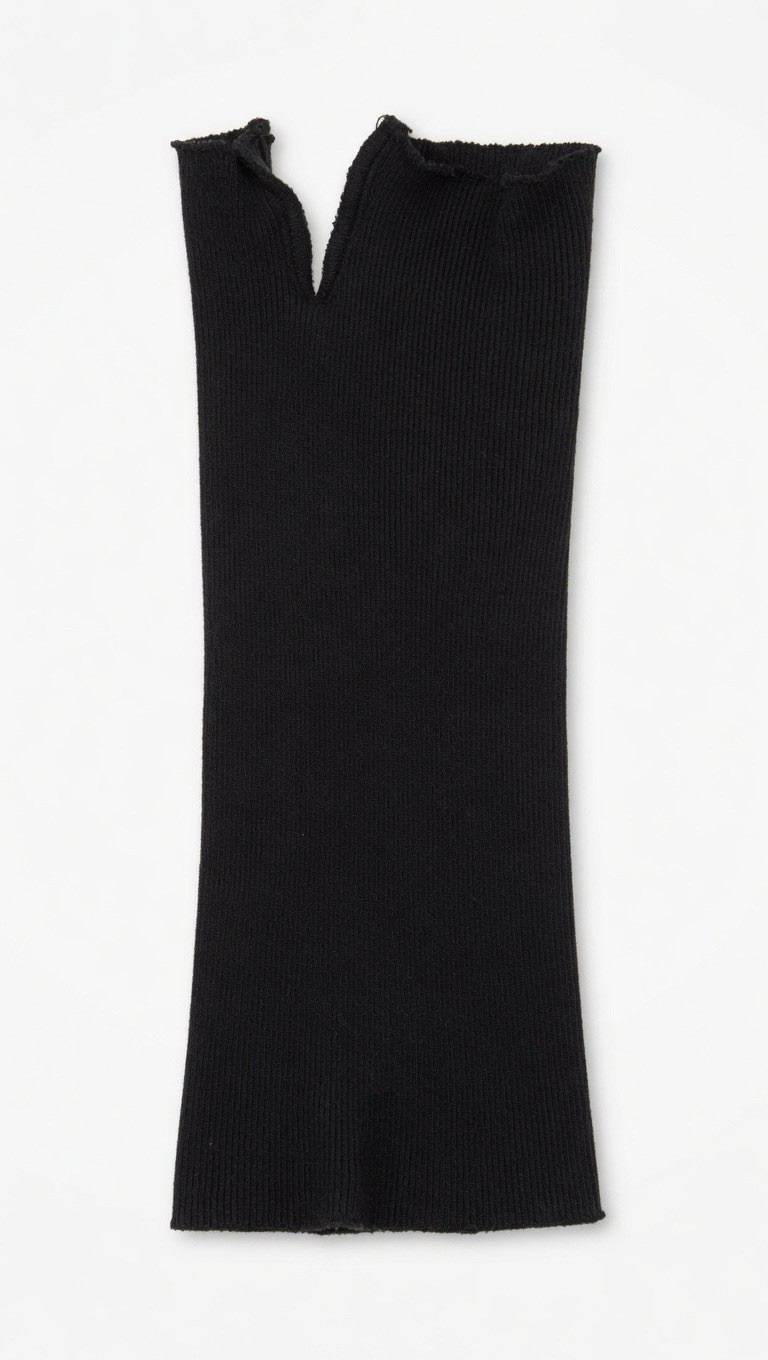 Black Ribbed Fingerless Arm Sleeve – Warehouse Work Strap Cover Glove