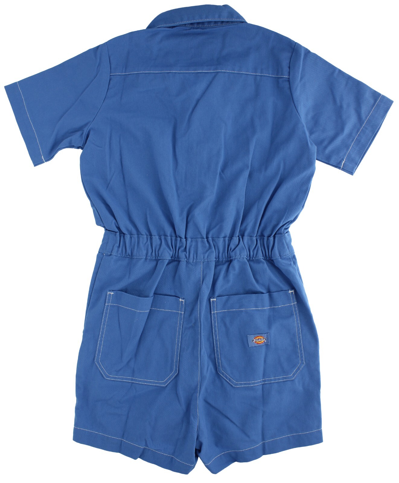 Dickies Women’s Shortalls Romper Regular Fit, Short Sleeve, 2.5in Inseam, Blue