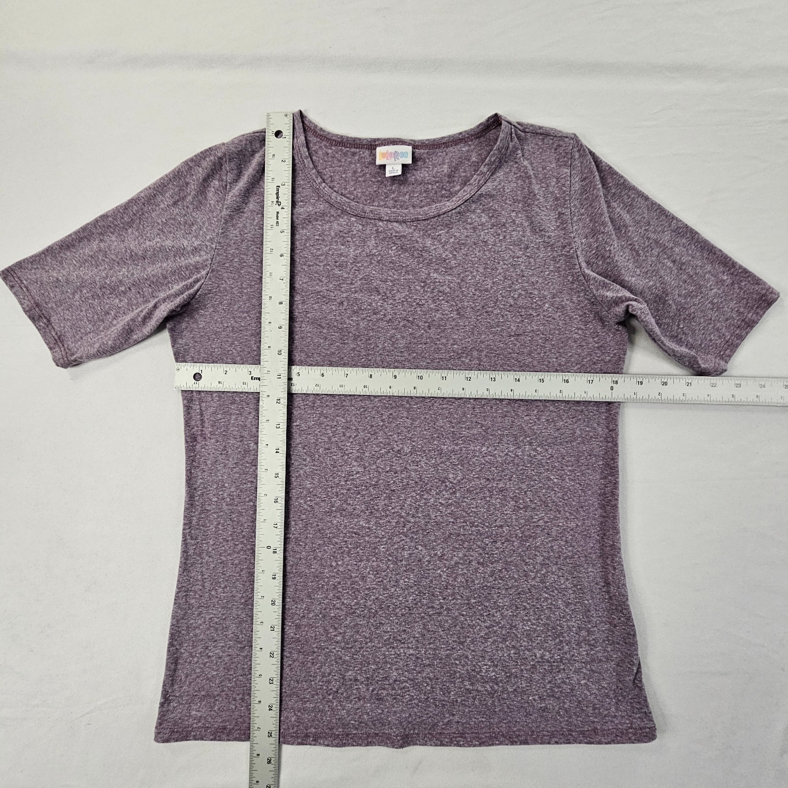 LuLaRoe Purple Short Sleeve Polyester Blend T-Shirt Women’s L