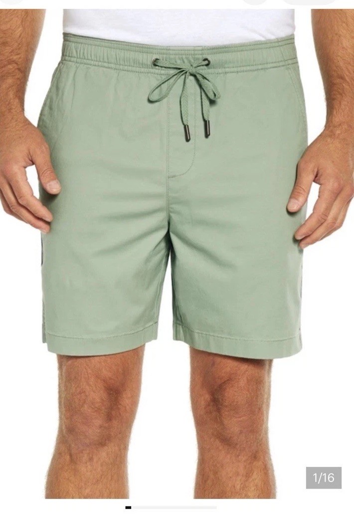 GAP Men’s Pull-On Chino Shorts Elastic Waist Stretch Cotton Mint Green Size XXL