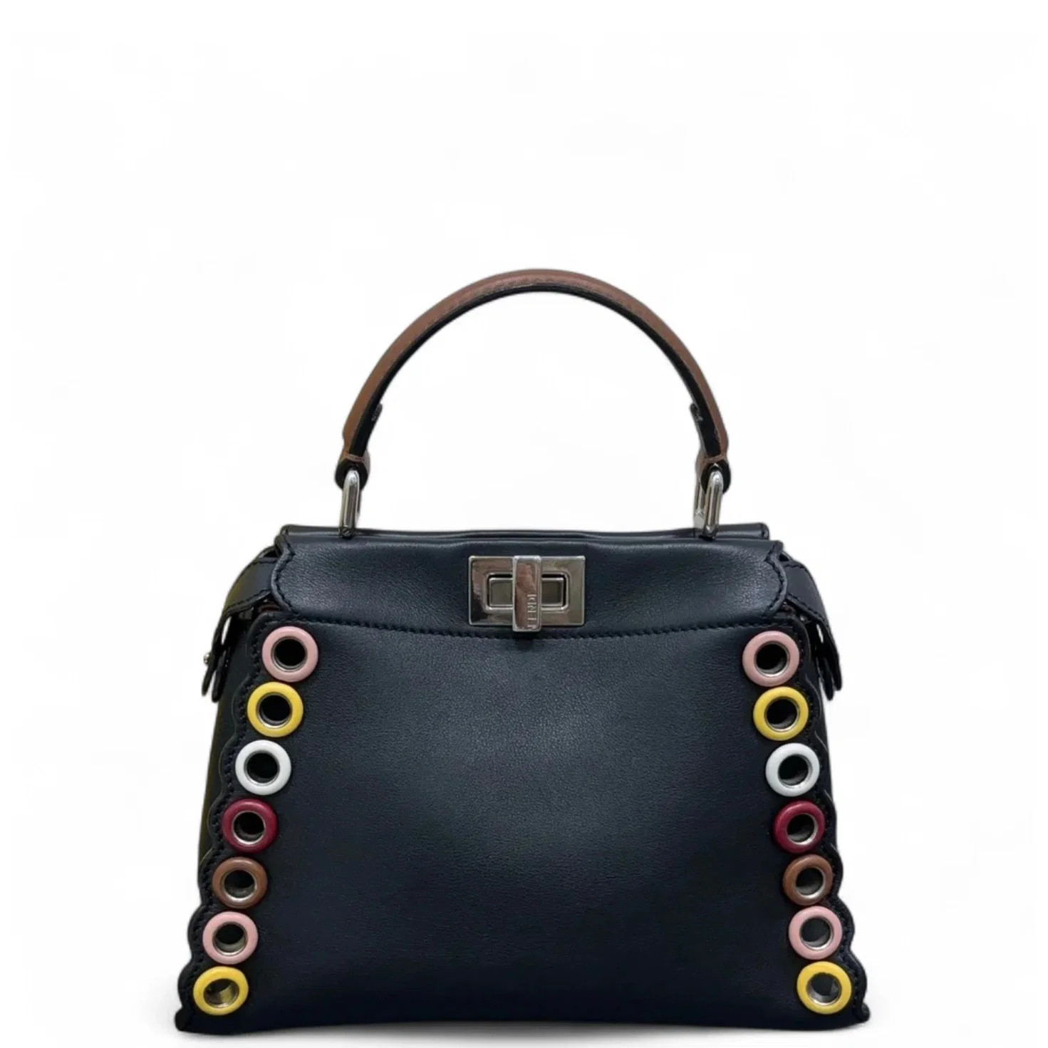 Fendi Peekaboo Mini Black Brown Pink Yellow White Red Calfskin (xw072426c1r)