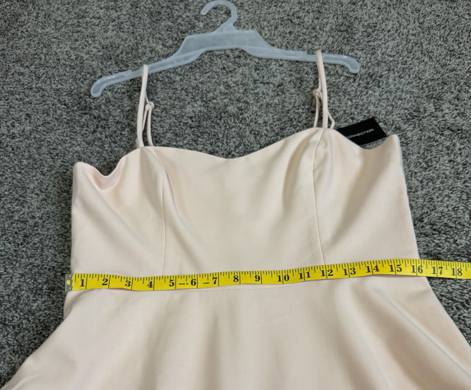 French Connection Blush Pink Fit & Dress Sweetheart Neck Sleeveless size12(A-34