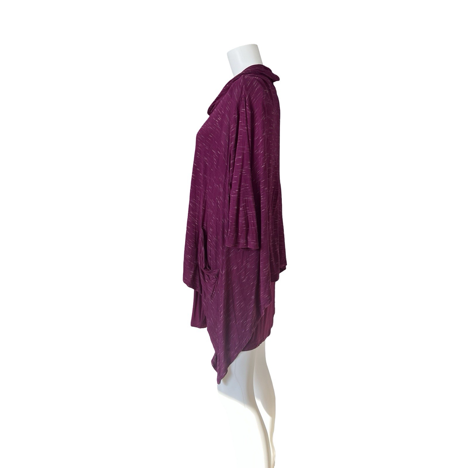 Logo by Lori Goldstein Layered Top Purple Heather Cowl Neck Womens Plus Size 1X