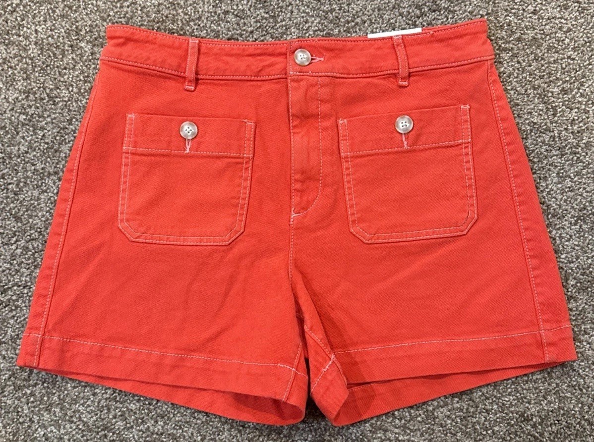 LOFT Vintage Style Contrast Stitch Hi Rise Palmer Shorts Festival Classic NEW!