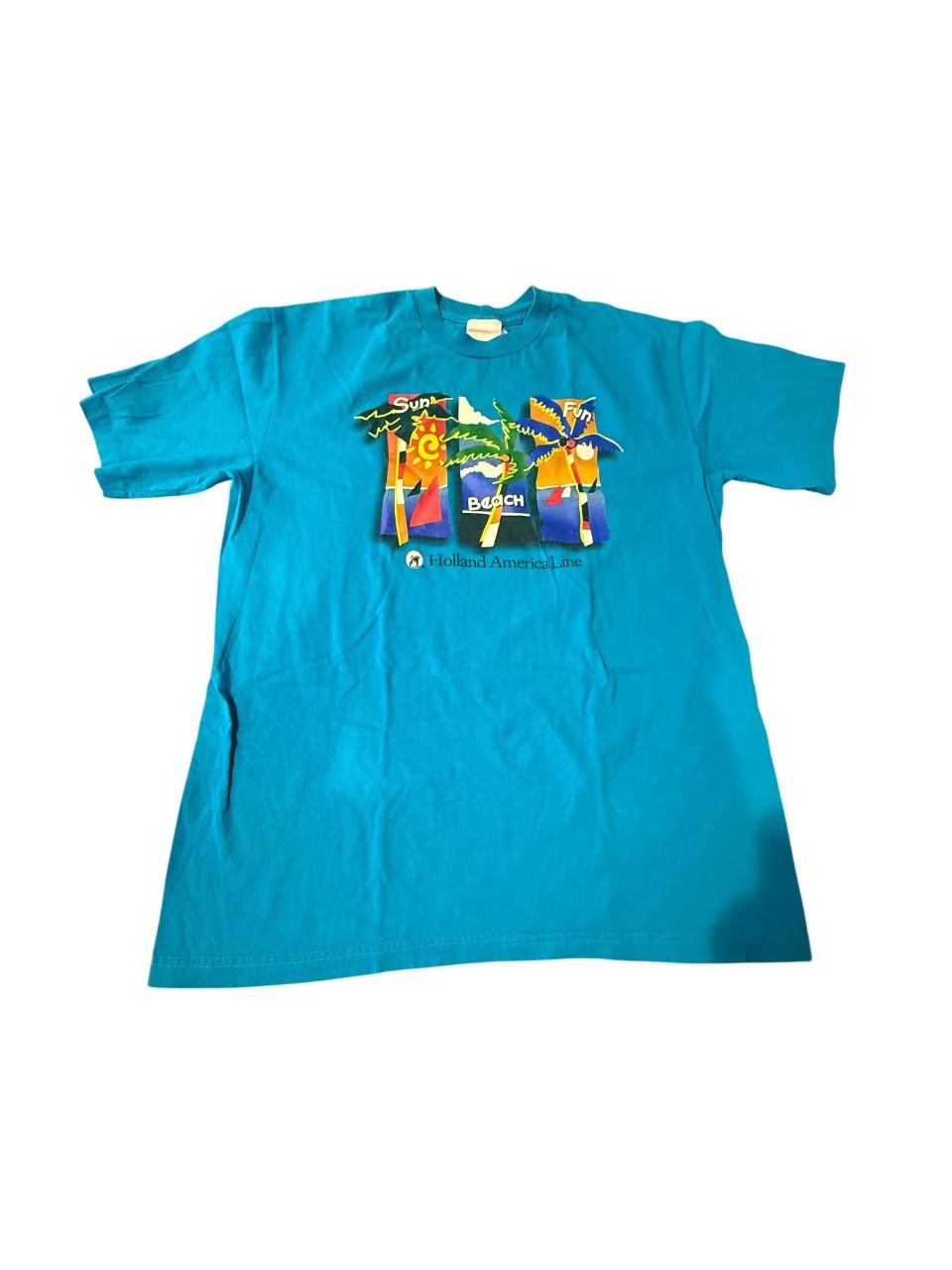 Vintage 90s Holland America Line T-Shirt Blue Size 2X