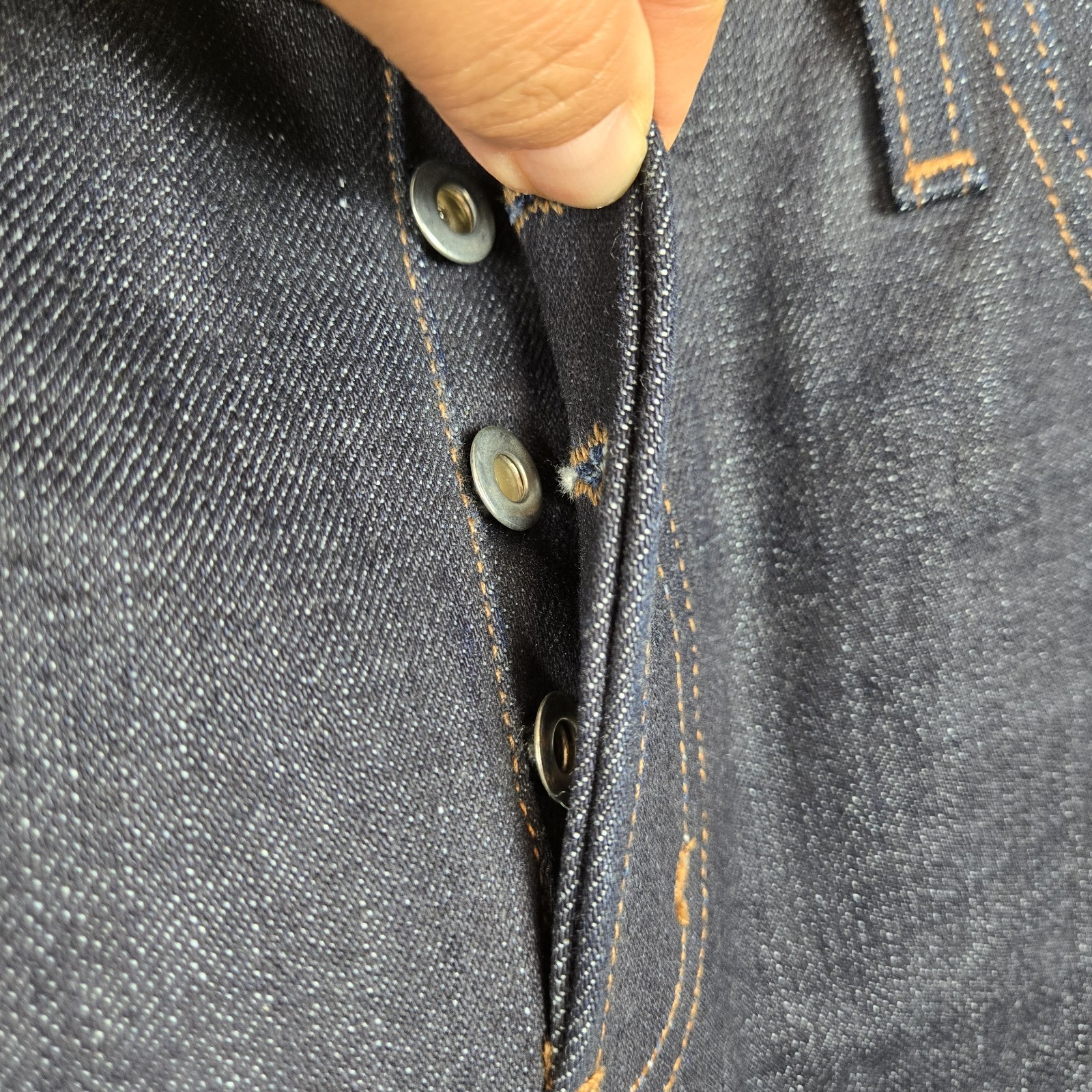 Naked & Famous Slim Guy Deep Indigo Selvedge Jeans 31×30 NWOT Hemmed