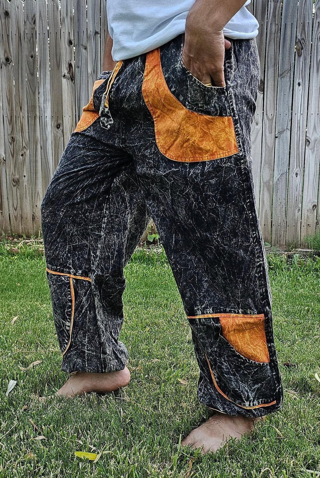 Namaste stonewashed fashionable unisex multicolor handmade patchwork colorful