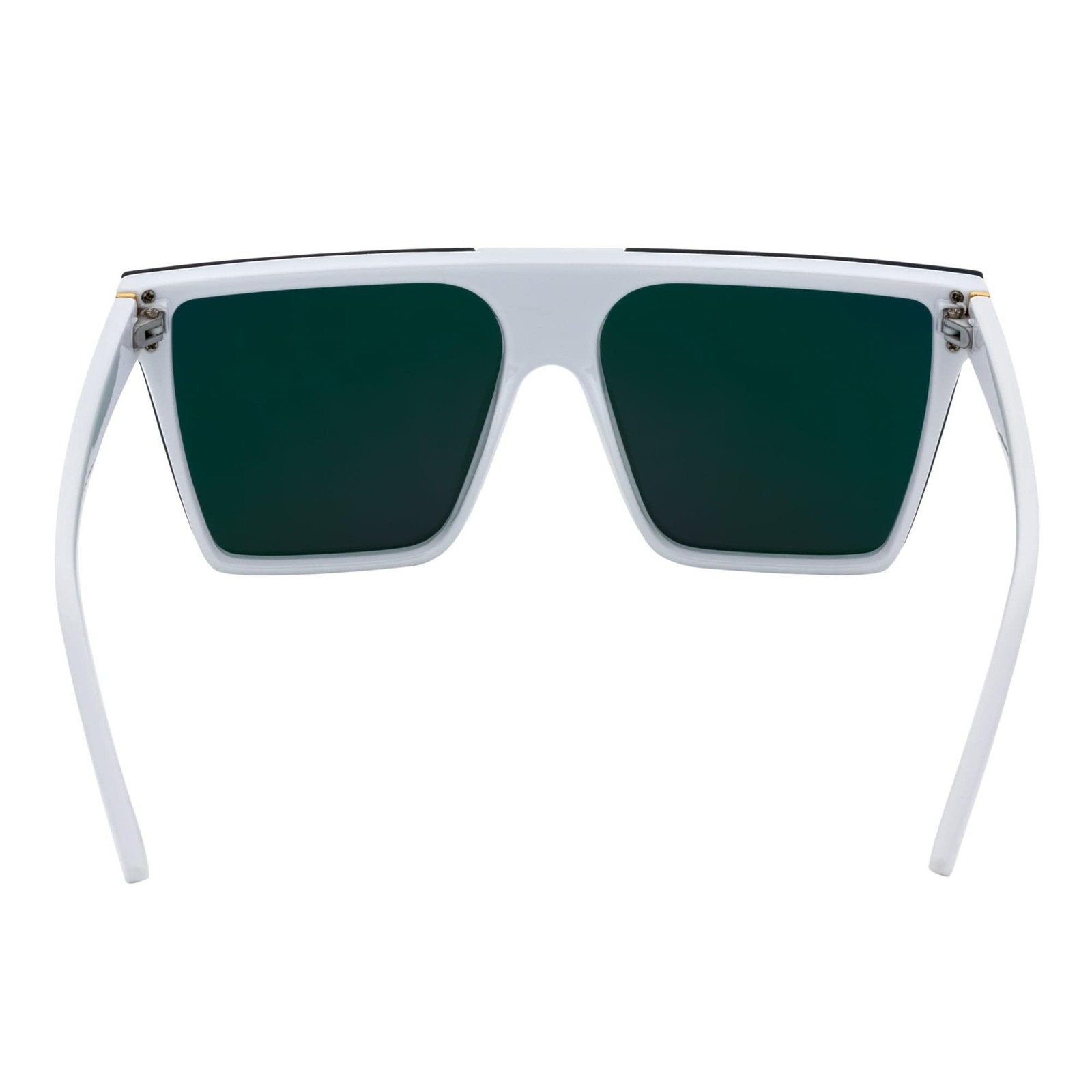 ELECTRIC – Large Rimless Rectangle Shield Sunglasses White Pink Mirror