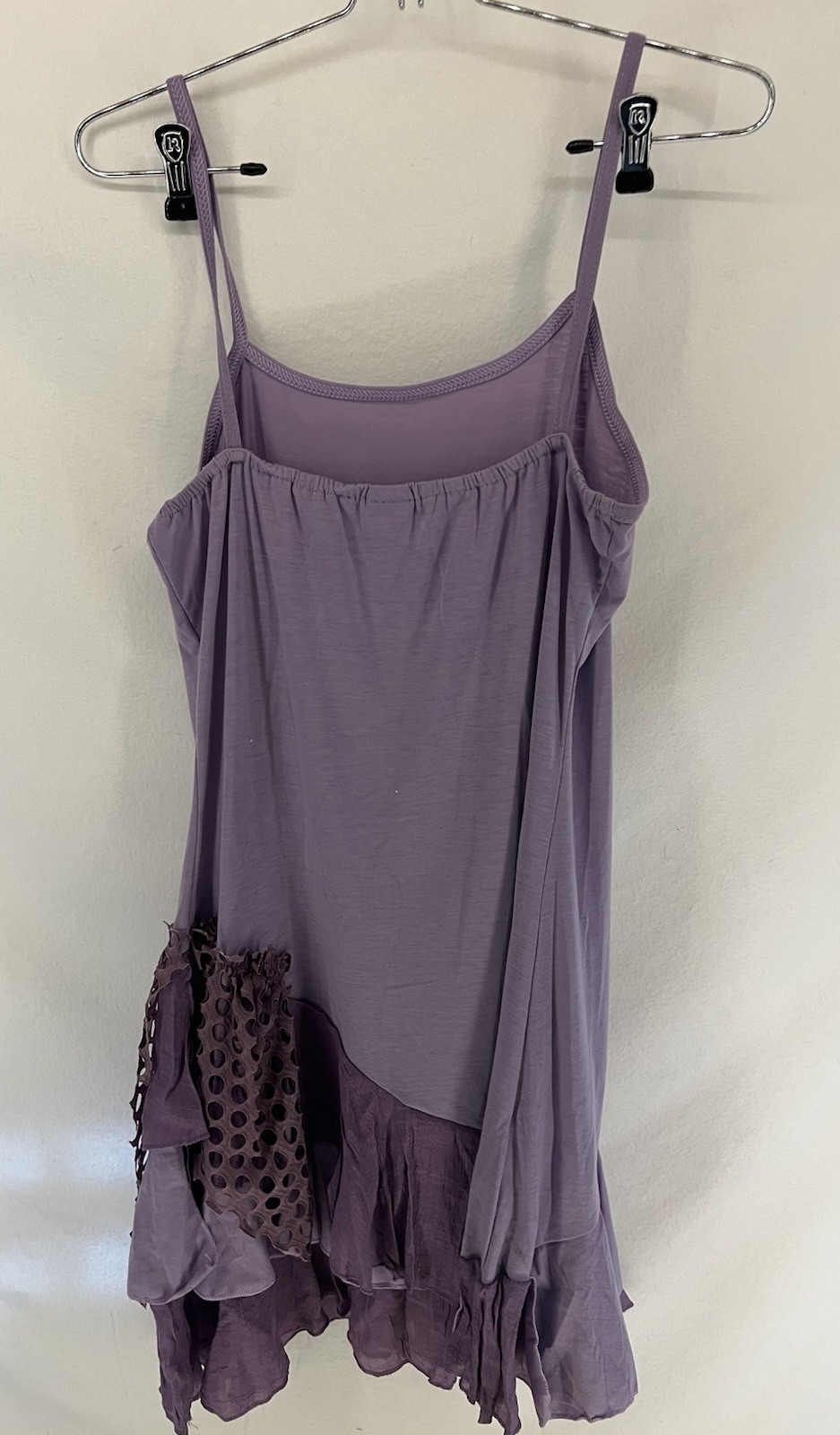 Pretty Angel Tunic 2 Piece Dress Ruffle Hem Boho Fairycore Lagenlook Size S