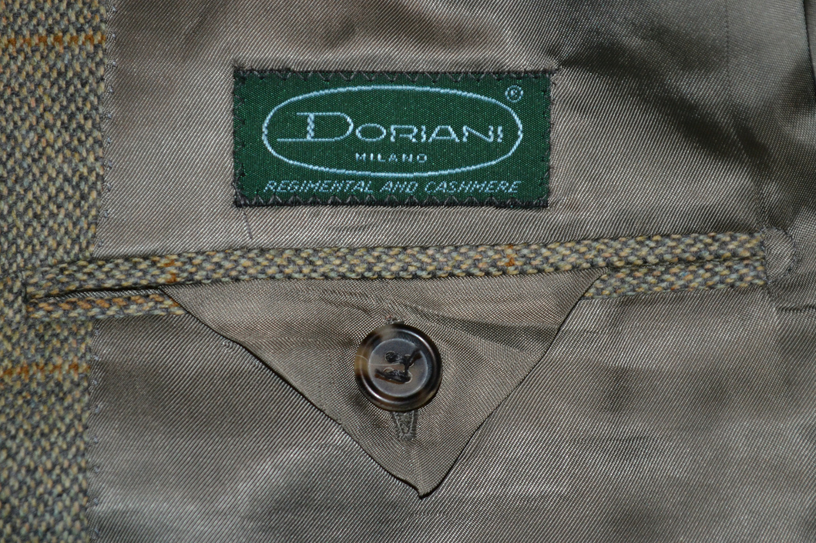 DORIANI Pure Cashmere 3/2 Roll Windowpane Sport Coat Jacket Working Cuffs 42R