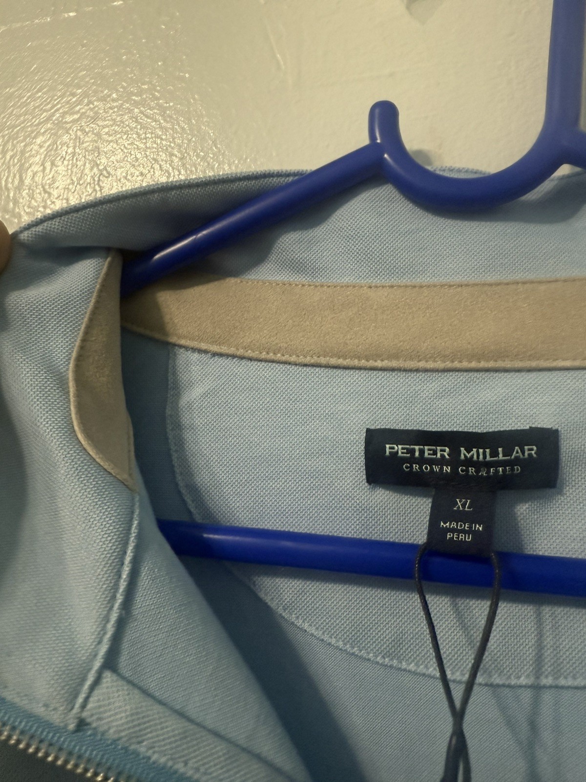 PETER MILLAR Crown Crafted Albatross Men’s Cotton Blend Pique 1/4 Zip XL