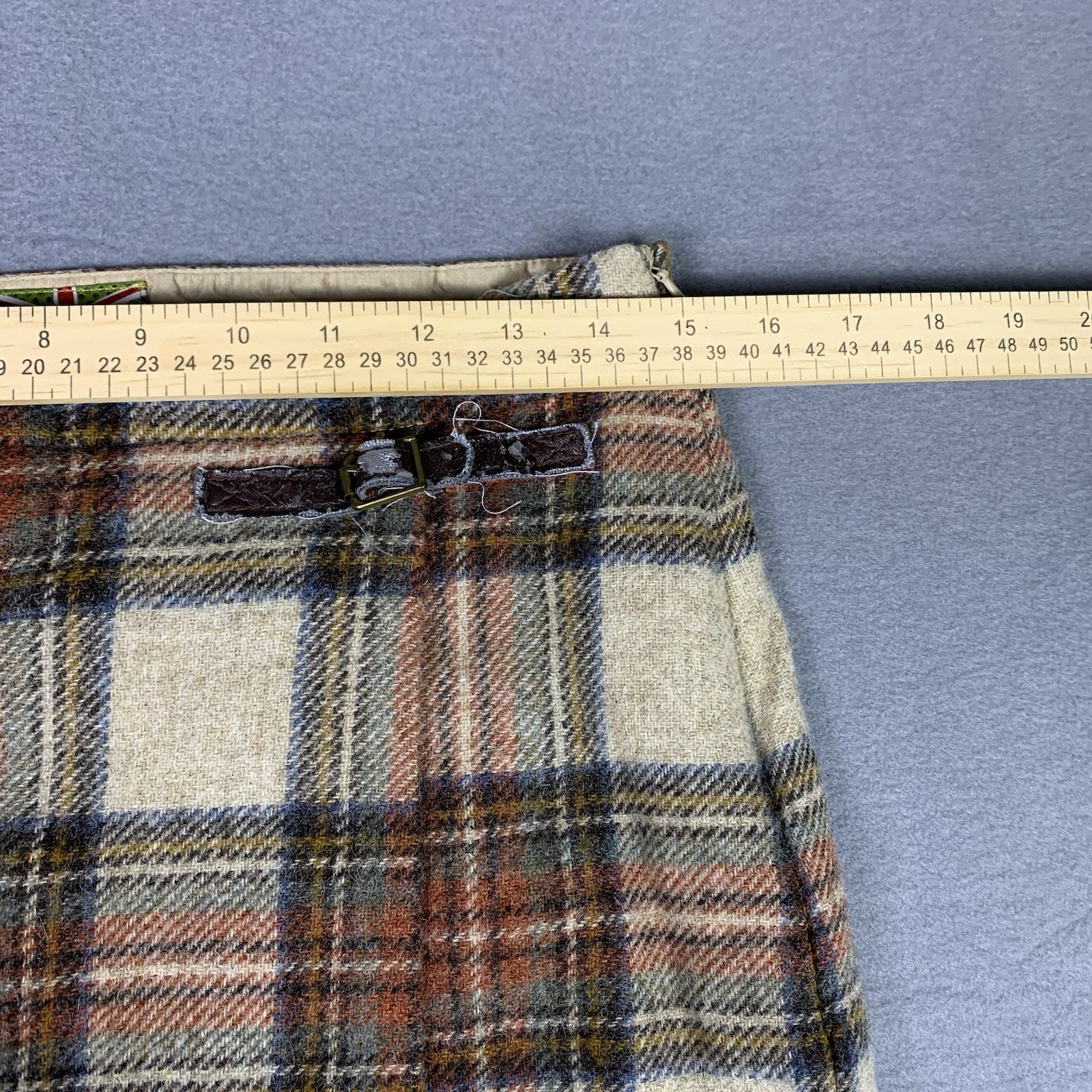 Womens Brown Check Wrap Front Boden British Tweed by Moon 100% Wool US 8L