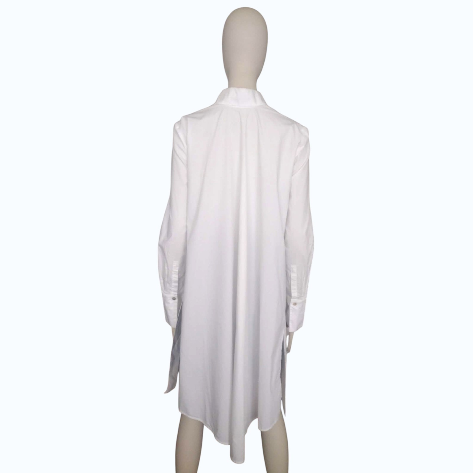 BALOSSA White Cotton Avant-Garde Shirt IT 42 EU 38 Extreme Asymmetric Tail Top