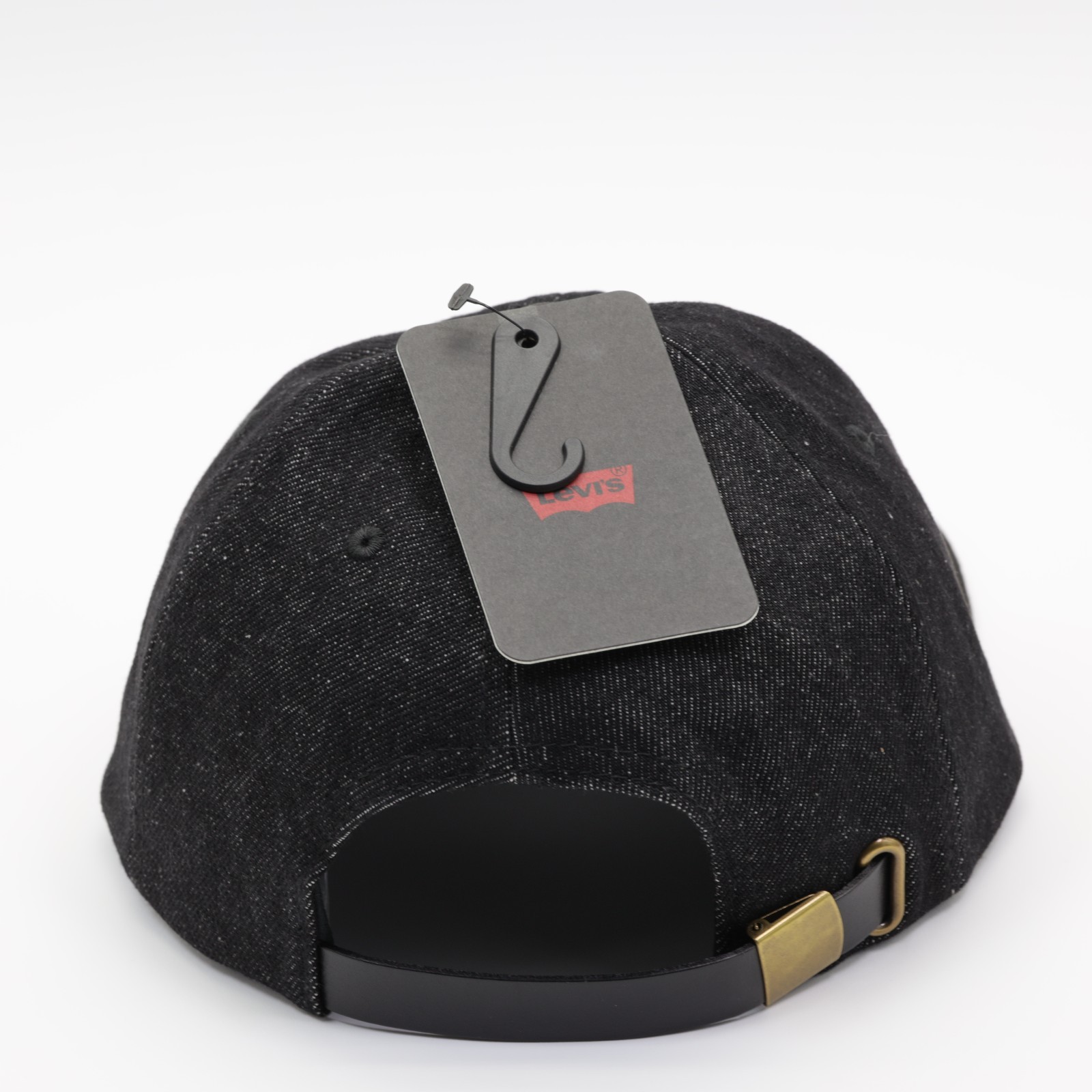 Levi’s Men’s Relaxed Adjustable Fit Leather Patch Denim Dad Cap Black One Size