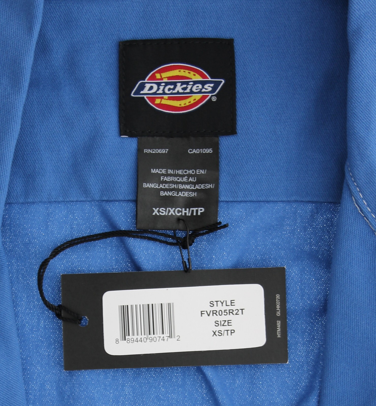 Dickies Women’s Shortalls Romper Regular Fit, Short Sleeve, 2.5in Inseam, Blue