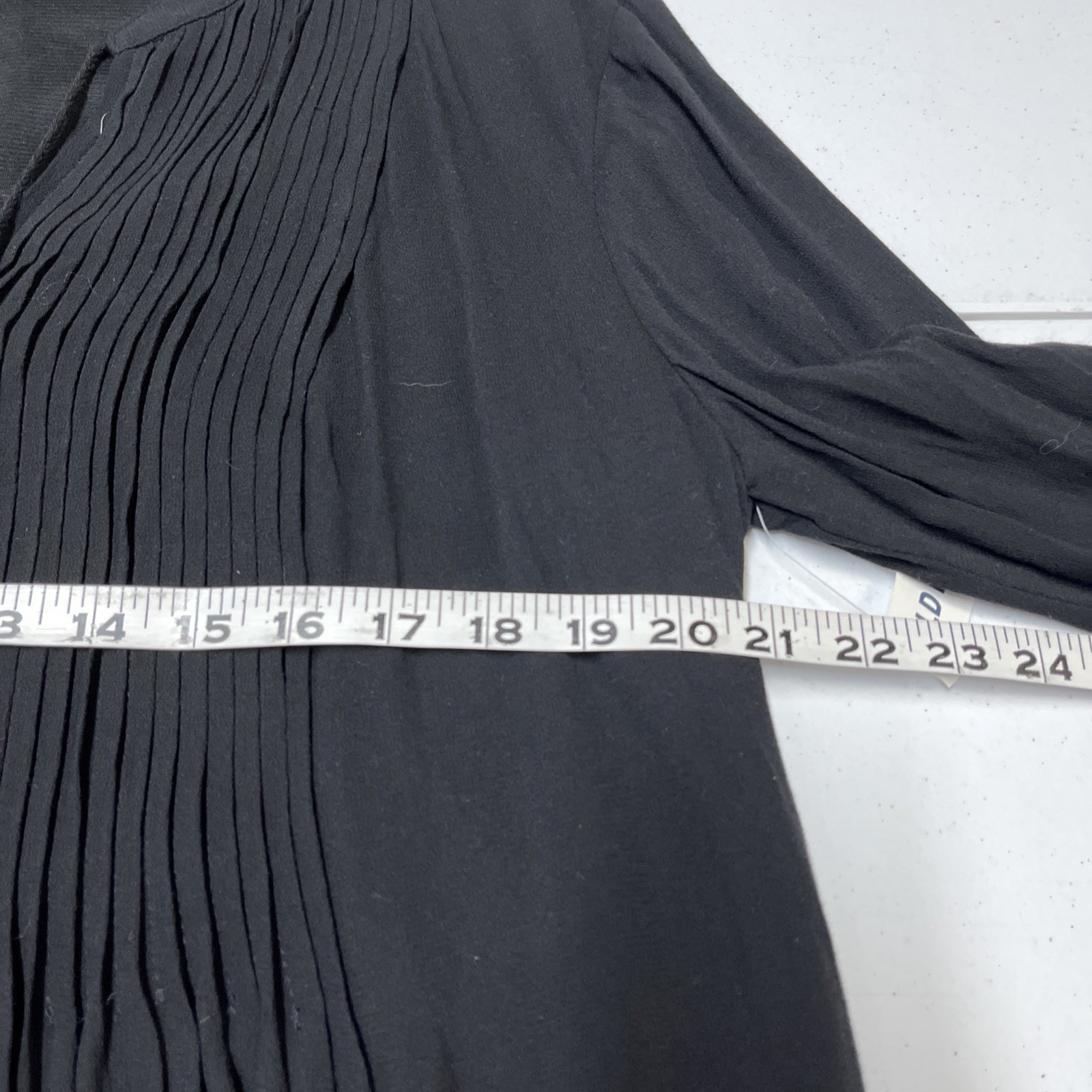 Old Navy Dress Black Pleated Shift Midi Tassel V Neck Size L Wedding Guest Event
