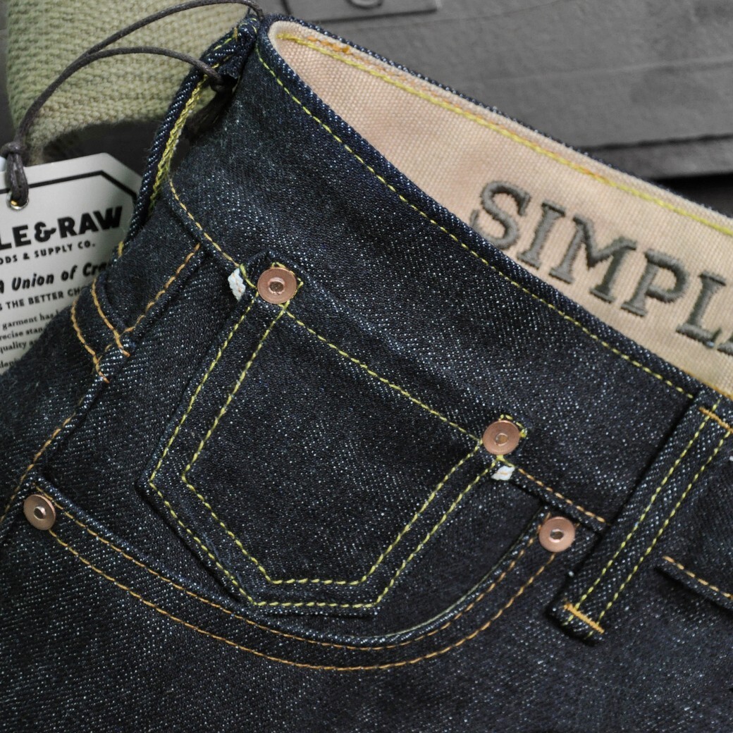 Simple&Raw Foresta 16oz. Orange Selvedge Men’s Jeans Slim Straight Fit