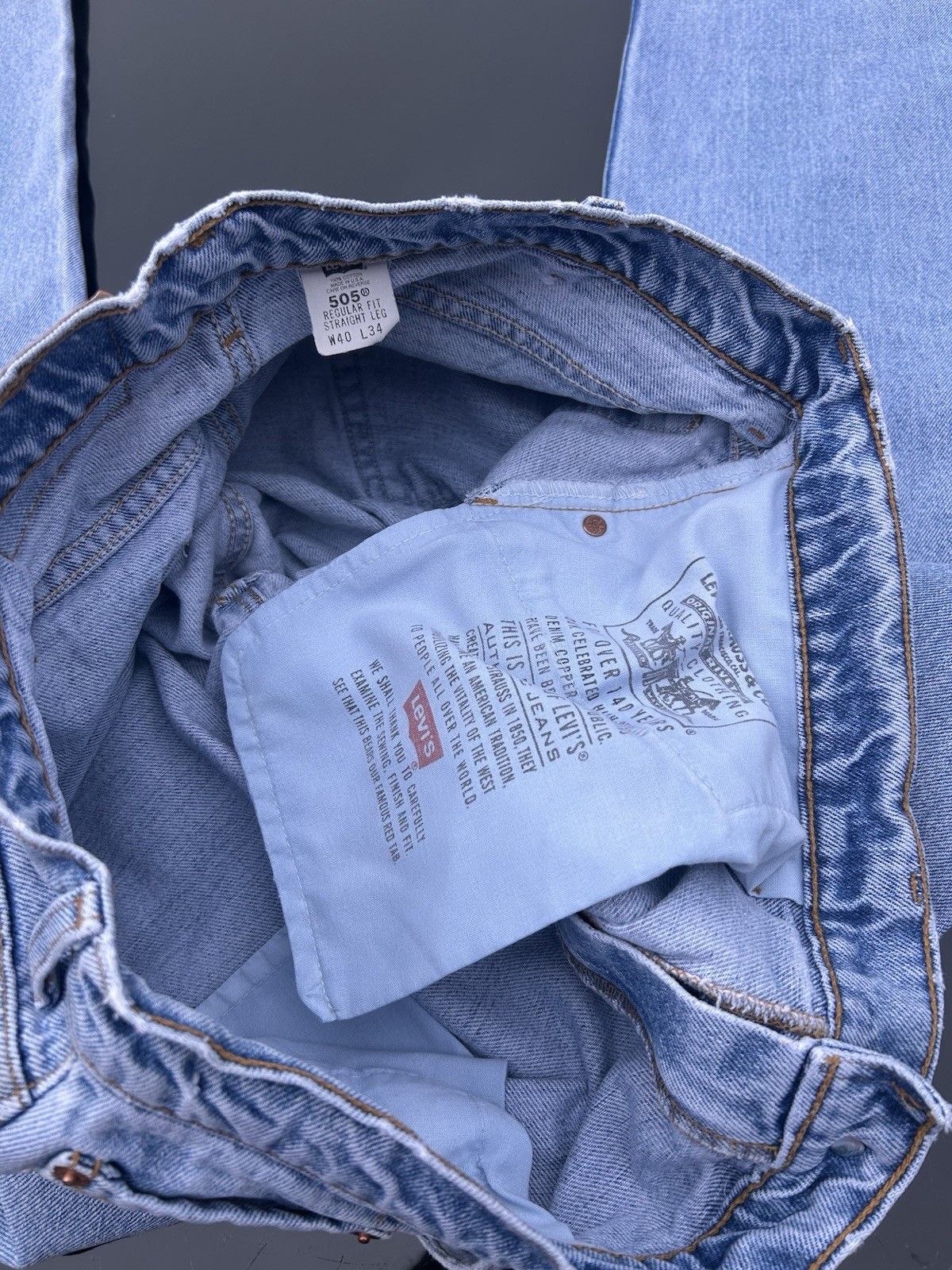 Levi 505 Regular Straight Fit Waist 39in Inside Leg 34in 100% Cotton In Denim