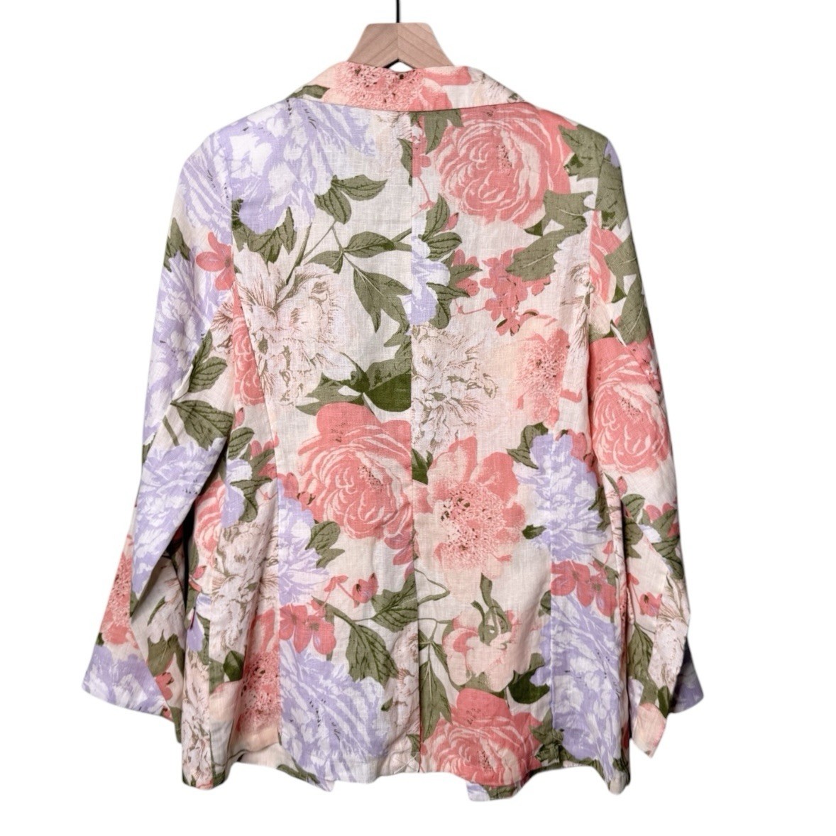 NEW Joie Linen Floral Blazer Jacket Cottagecore Pink Beige Purple Size Medium
