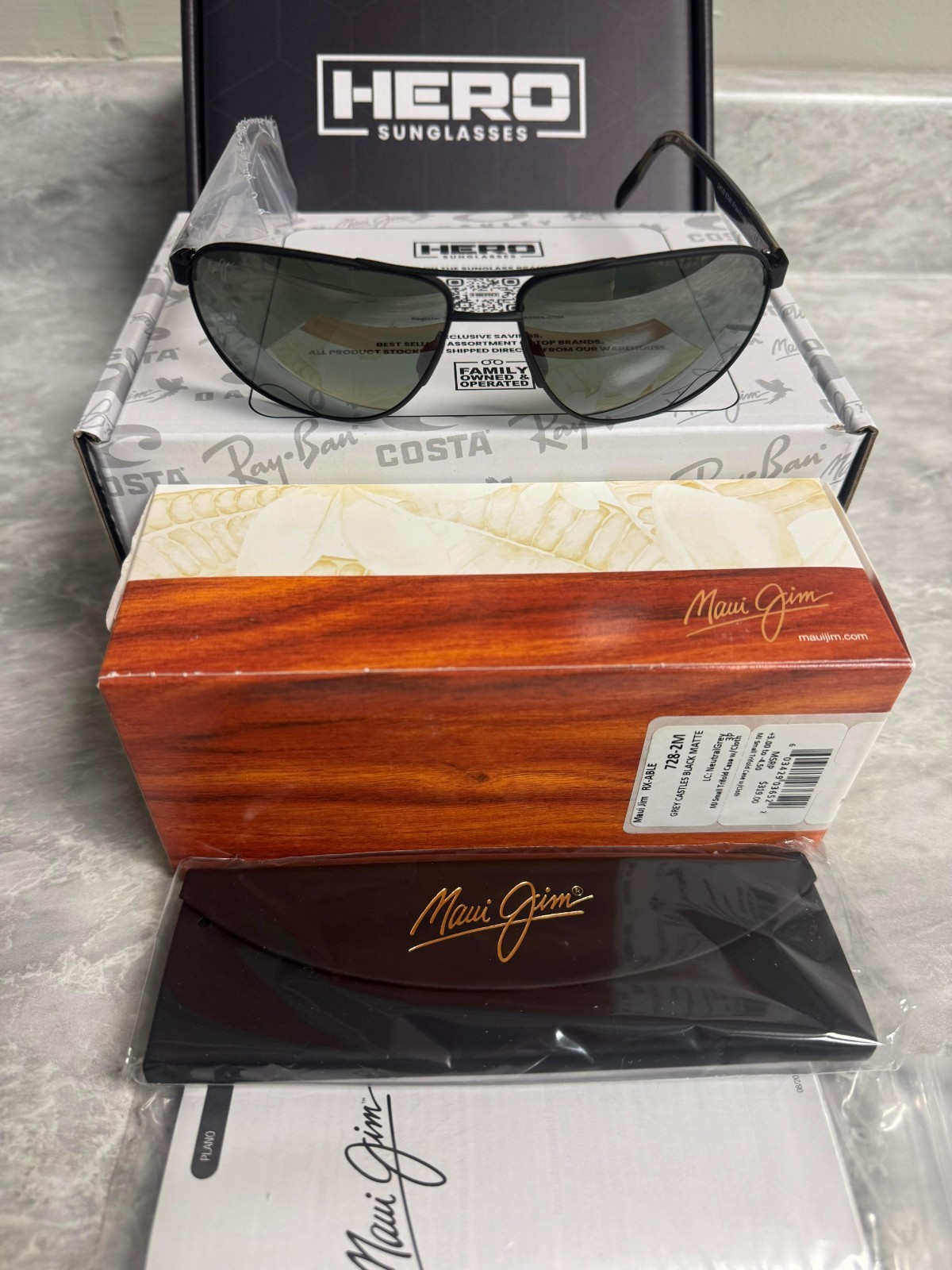 MAUI JIM | NEW | CASTLES | 728 – 2M | MATTE BLACK | NEUTRAL GREY