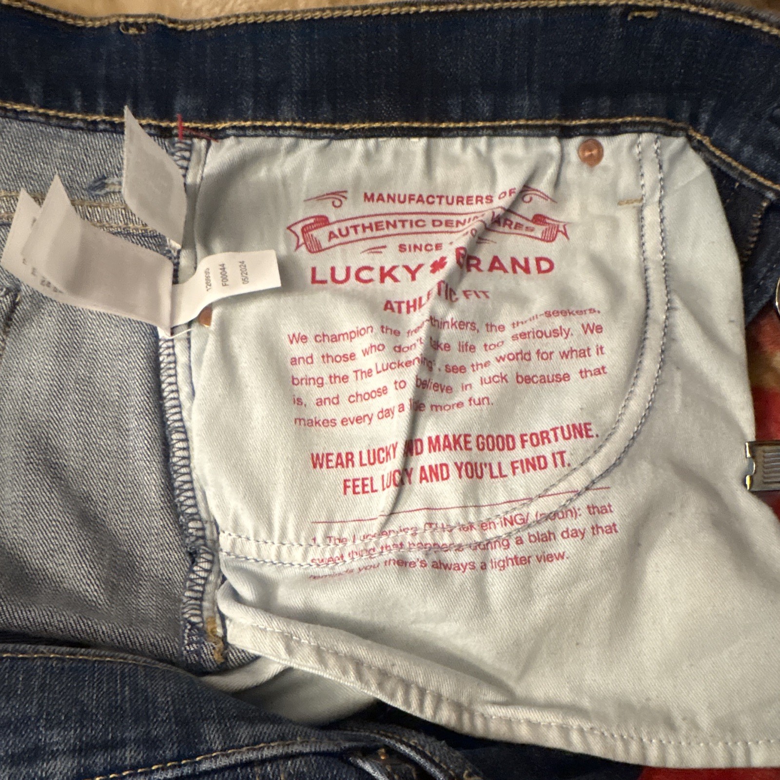 Cotton Denim Jeans, Lucky Brand, Dark Wash, W40 L32