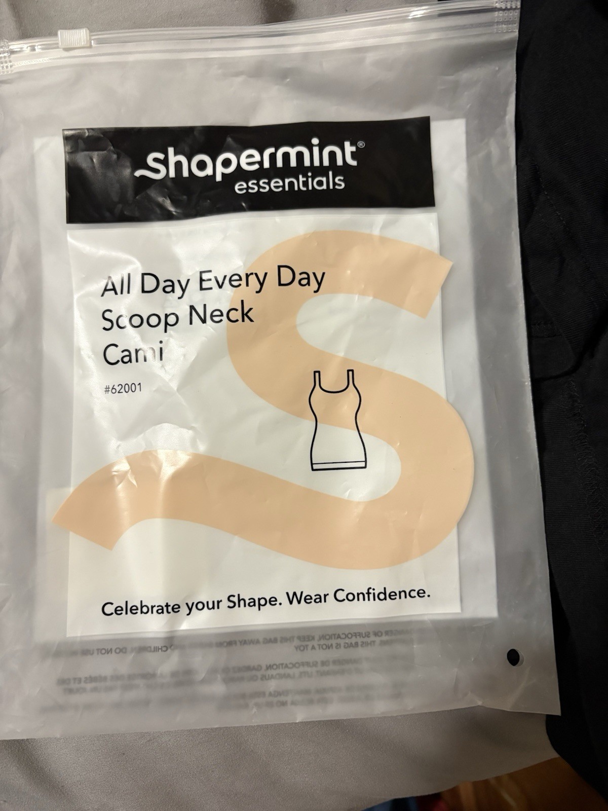 Shapermint Essentials Black Shaping Camisole Adjustable Straps Moderate 2XL