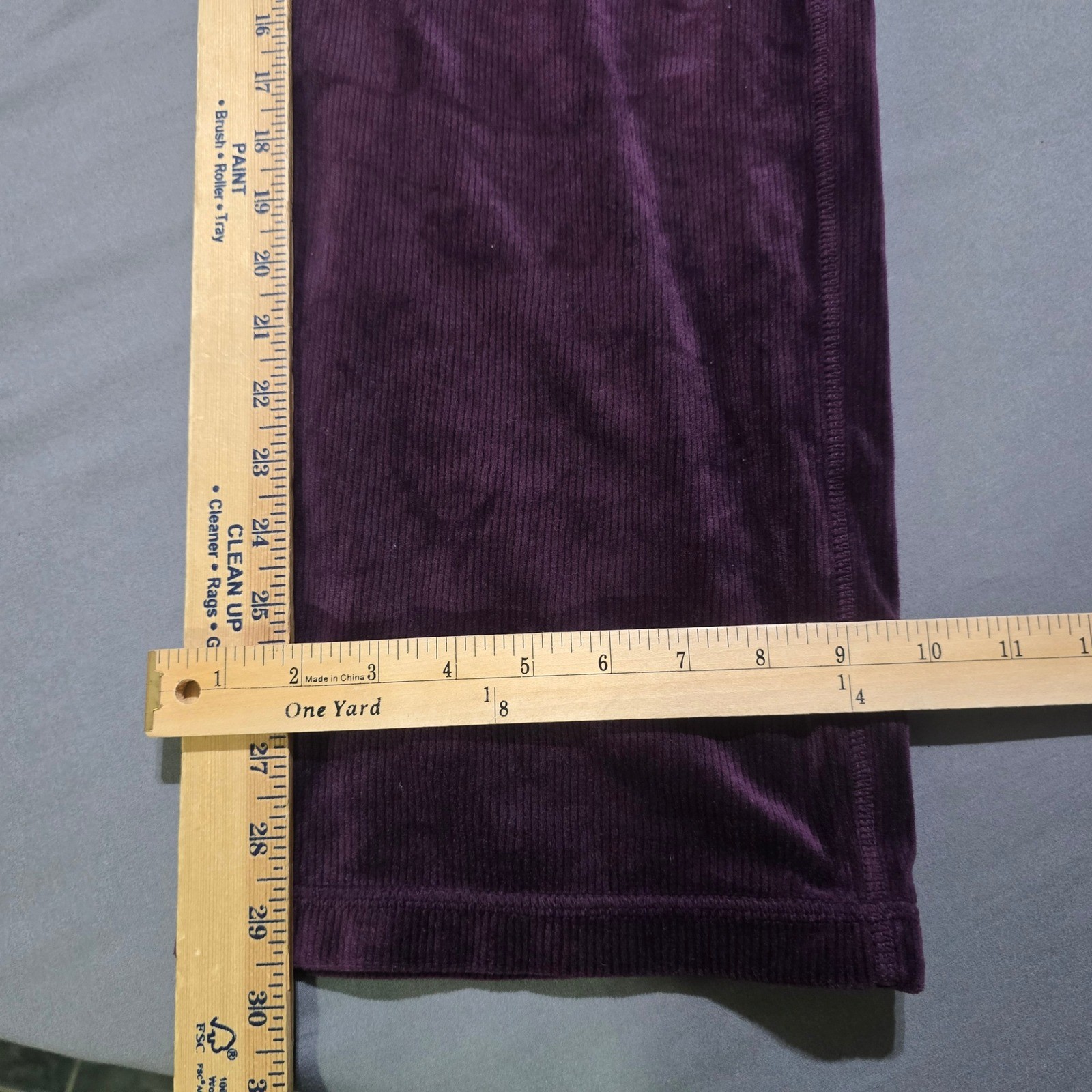 Halston Velour Lounge Pants Womens Medium Purple Ribbed Wide Leg Drawstring
