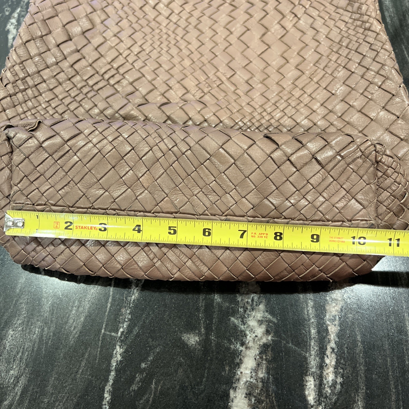 FALOR Italian Genuine Leather Handbag Woven Made in Italy w/ Attached Coin Purse