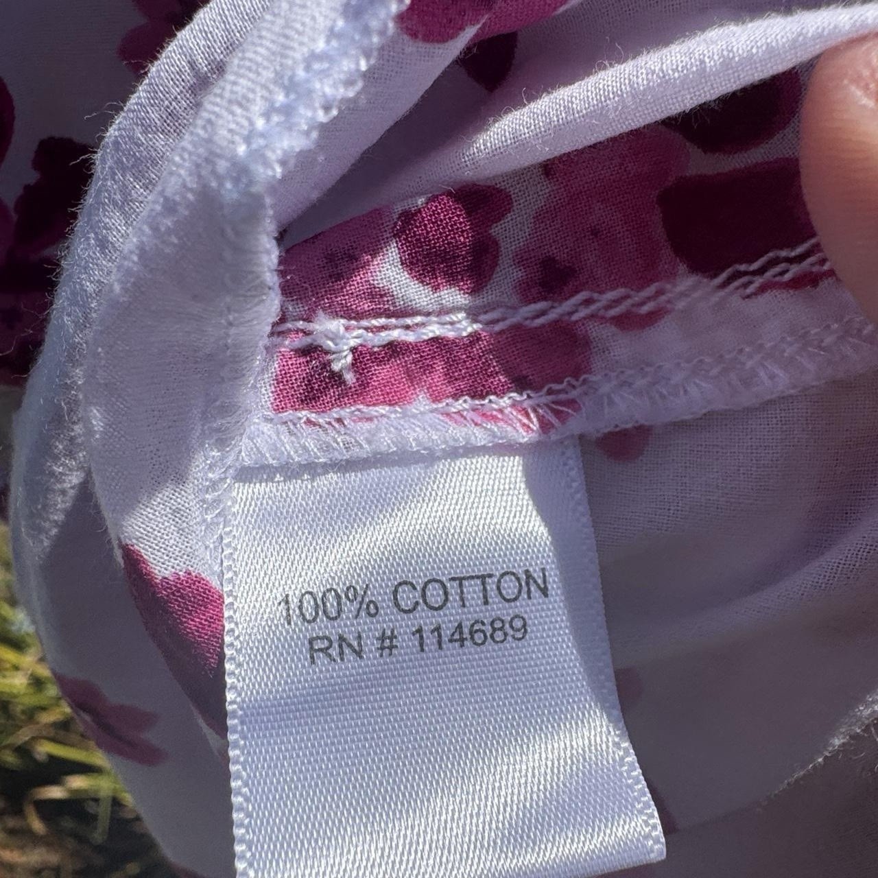 Cino Crinkle Cotton Pink Fushia floral Long Sleeve button up Medium