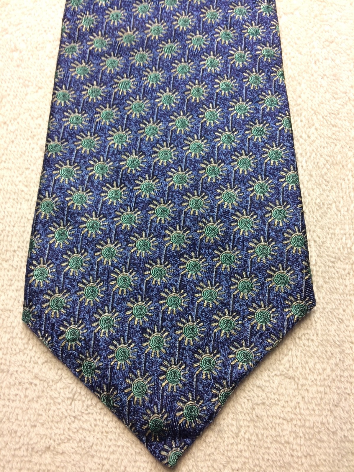 STRUCTURE MENS TIE BLUE WITH TEAL GREEN AND GRAY 4 X 58