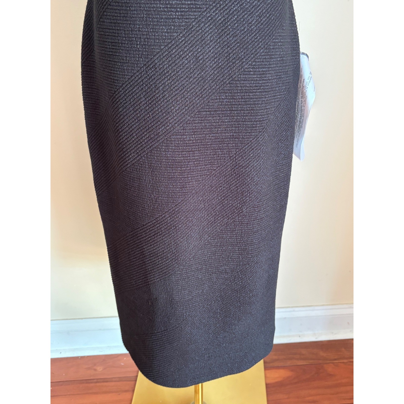 Dress The Population Black Metallic Cold Shoulder Ribbed Midi Dress Medium