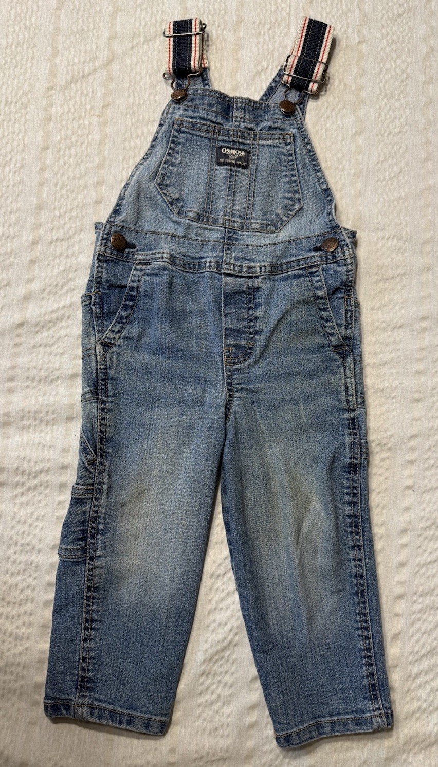 OshKosh B’Gosh Denim Overalls 2T Toddler Adjustable Straps Classic