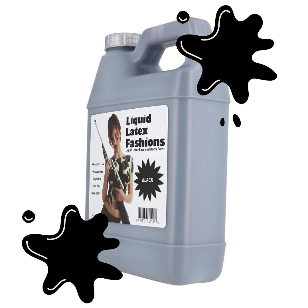 Black 32 Fl Oz – Liquid Latex Face and Body Paint for Cosplay and SFX!