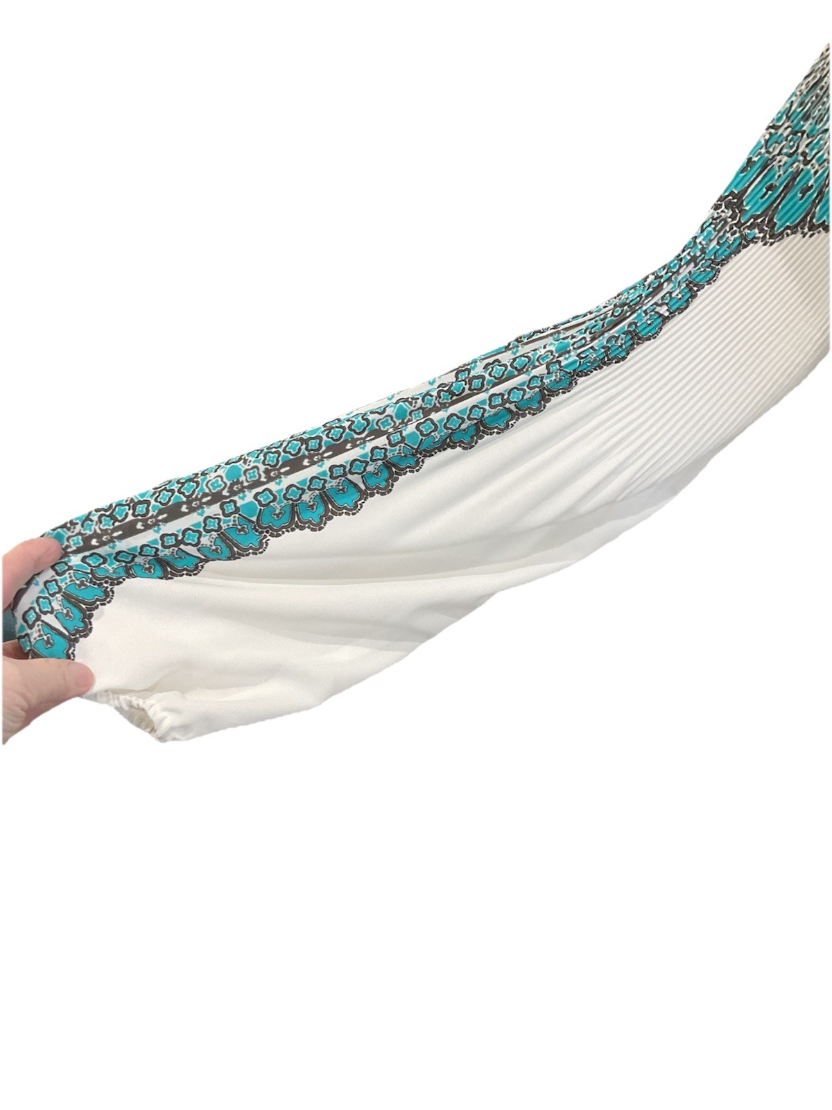 Alfani Petite Turquoise And White Tunic Buttons Small Pull NWT SZ 14 P LONG SLVS
