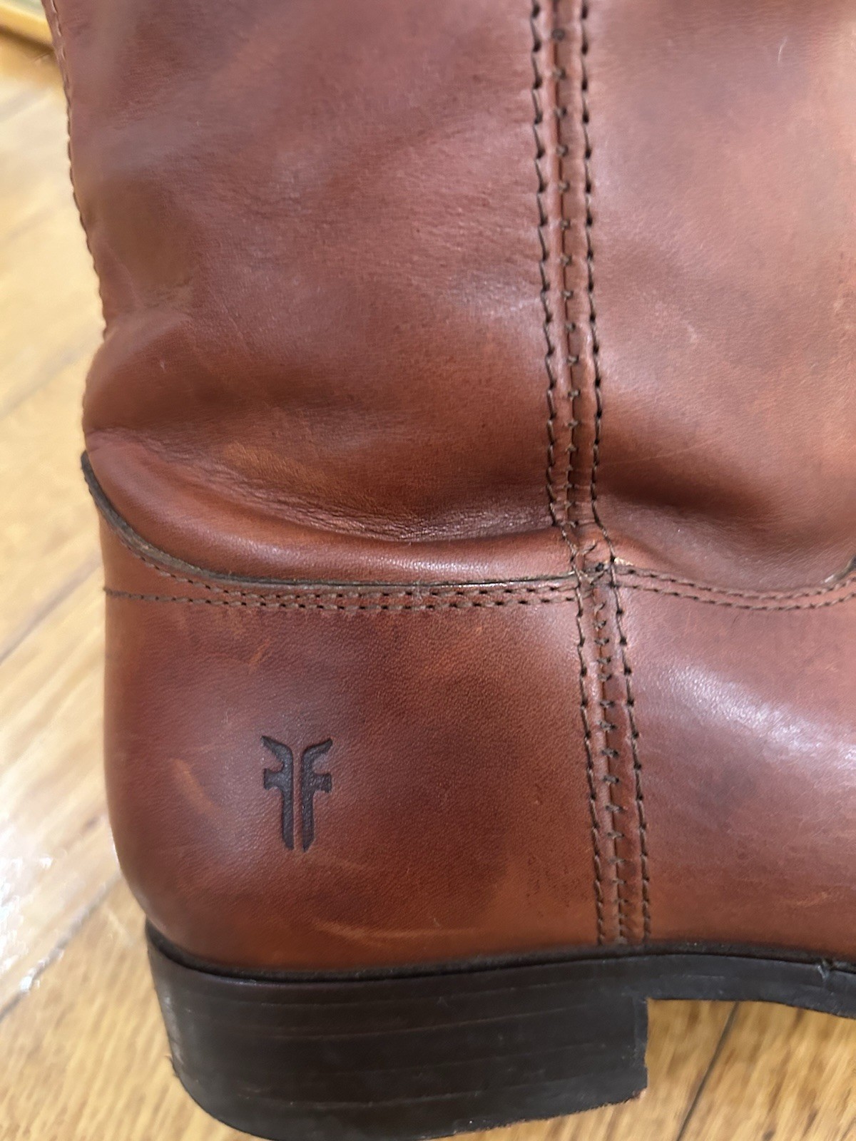 Frye Women’s Melissa Button Brown Leather Riding Boots 6.5B Extended Calf