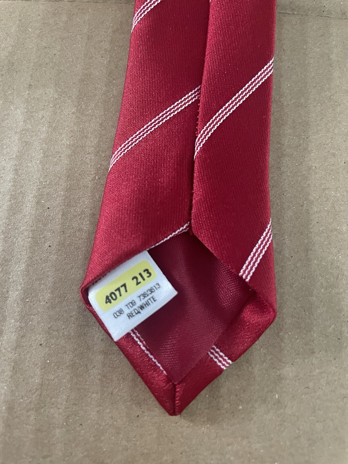 VTG Classic Preppy Red & White Diagonal Stripes Retro NeckTie St Michael UK