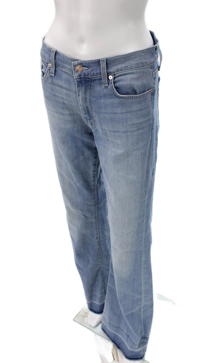 7 For All Mankind Womens Blue Flared Jeans Size 28