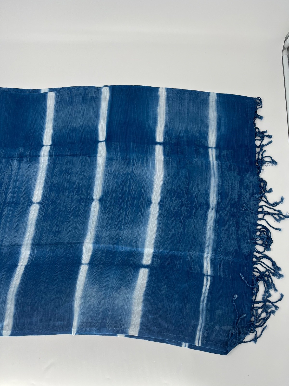 Soft Shawl Wrap Scarf Cotton Shibori Indigo Hand Tie-Dye