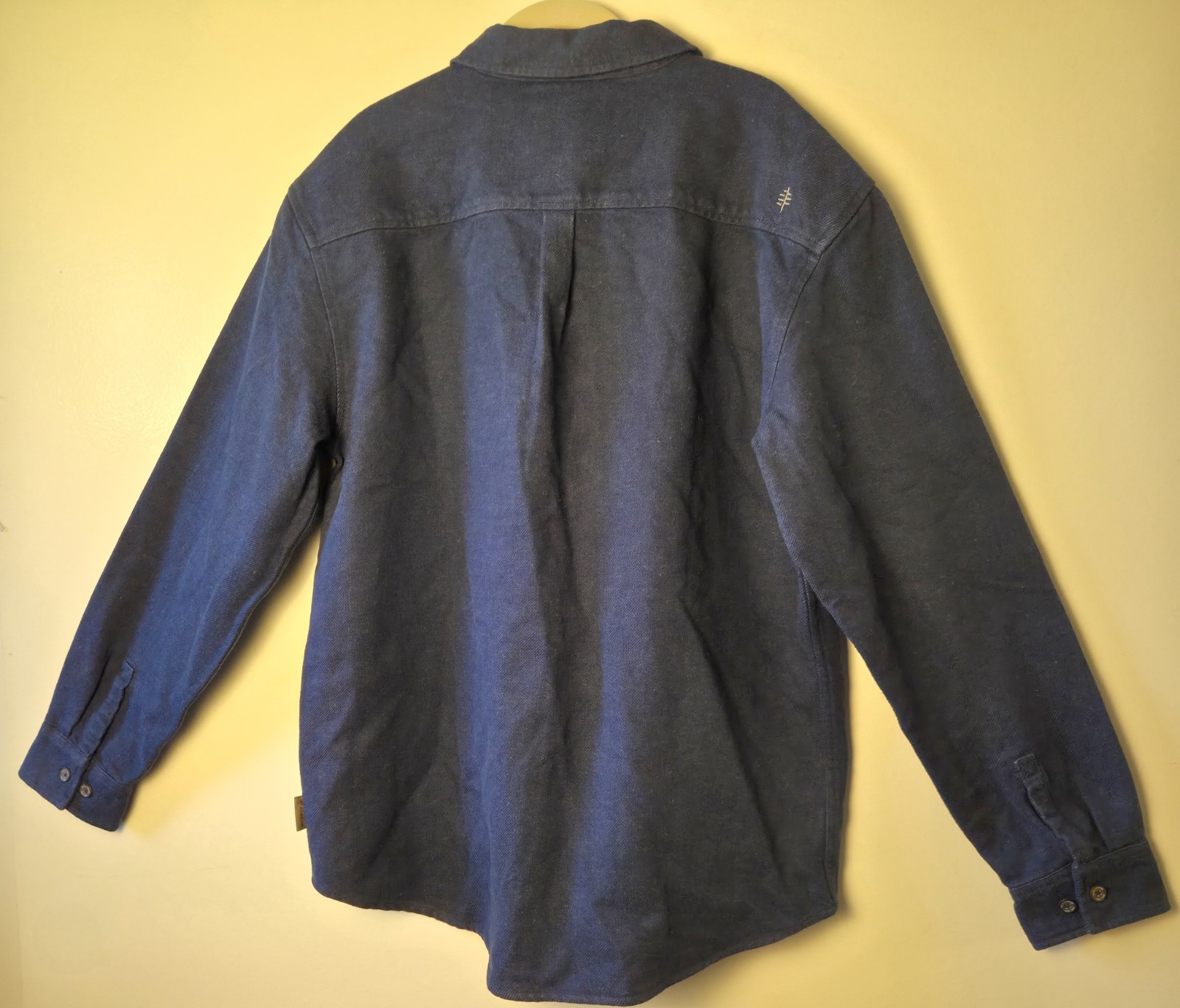 Royal Robbins Clouds Rest Hemp Shirt Mens Large L Deep Blue Heather Shacket NWT