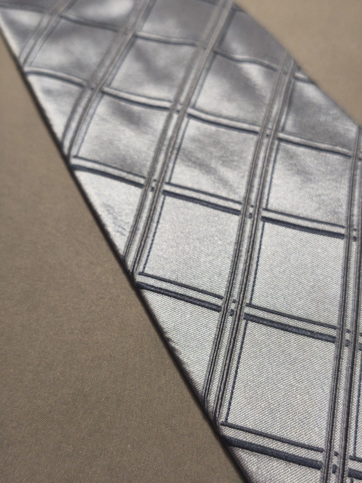 Tino Cosma – Solid Color Grey Scottish Tartan Silk Tie Made in Italy