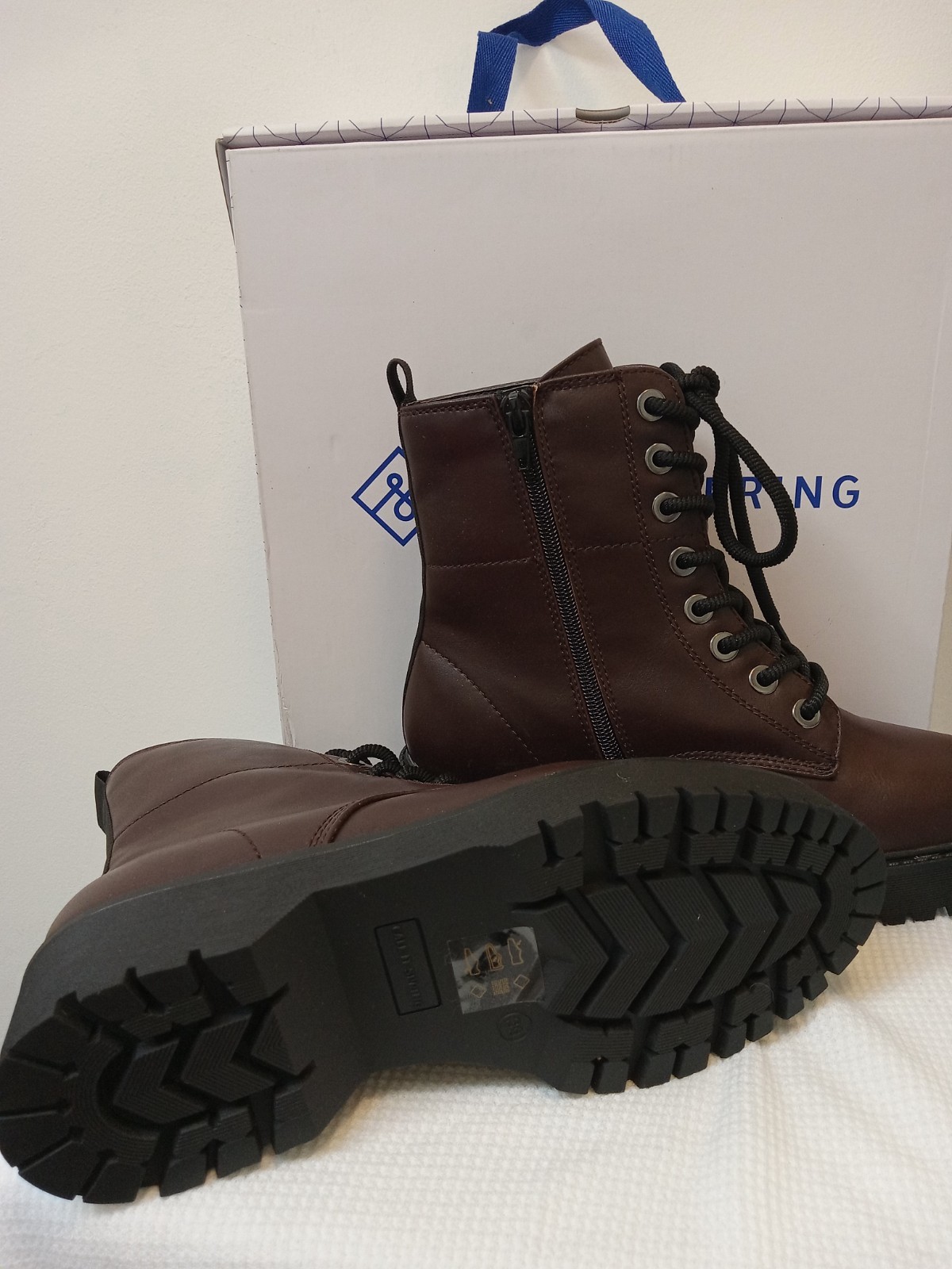 Call It Spring – Plateau Lace Up Combat Boot OXBLOOD / 8.5/ 100% Vegan leather