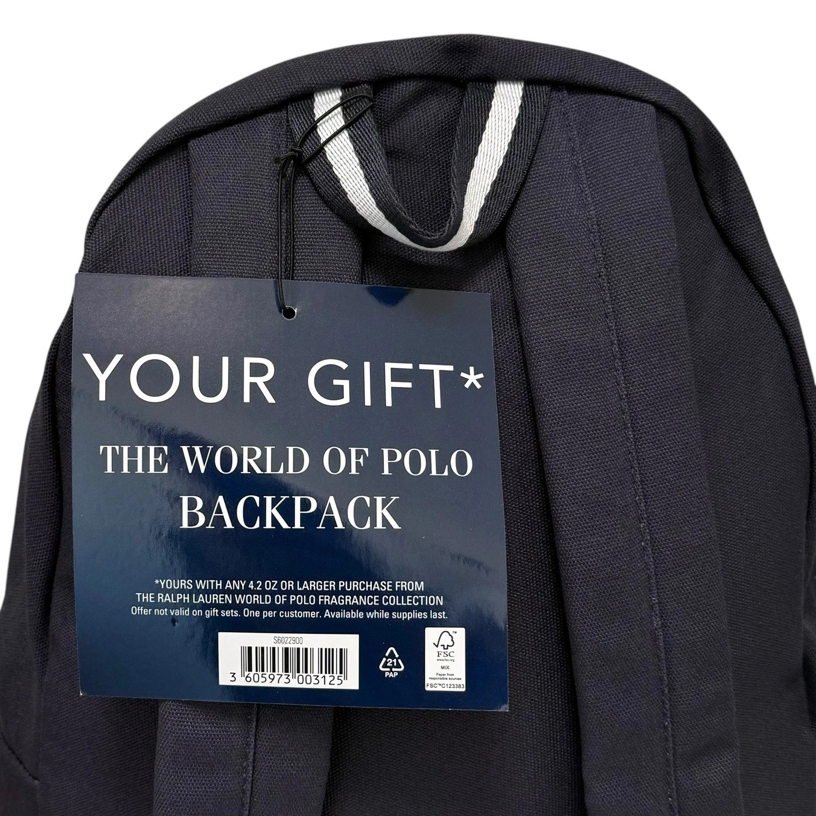 Polo Ralph Lauren Backpack Navy Blue Embroidered Logo School Travel Classic Bag
