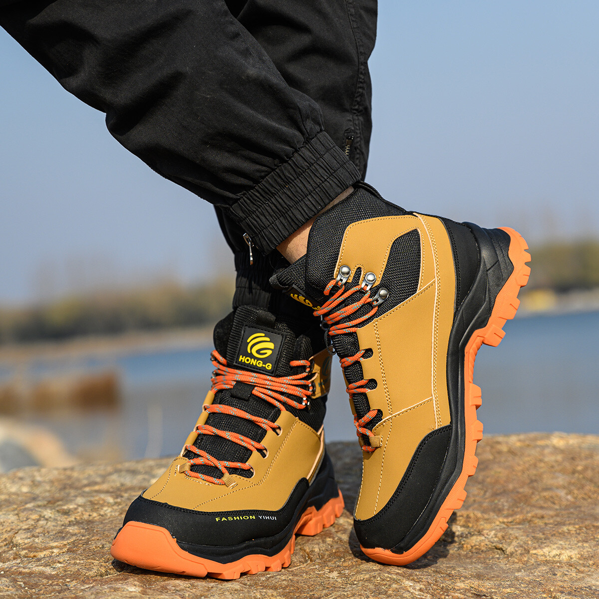 Mens Waterproof Work Boots Steel Toe shoes Safety Shoes Indestructible Non Slip