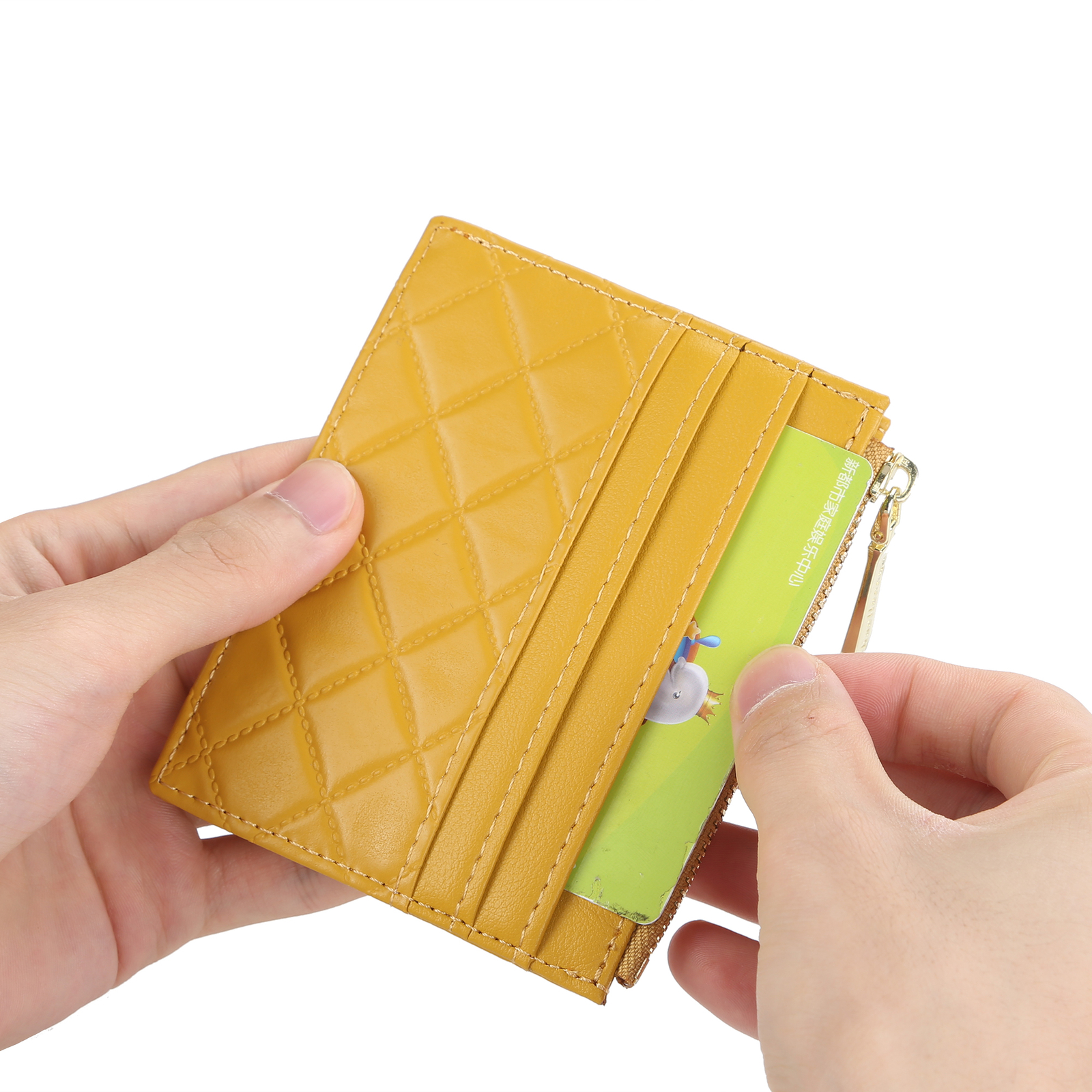 Womens Small Slim Credit Card Holder Mini Front Pocket Wallet Zipper Coin Purse