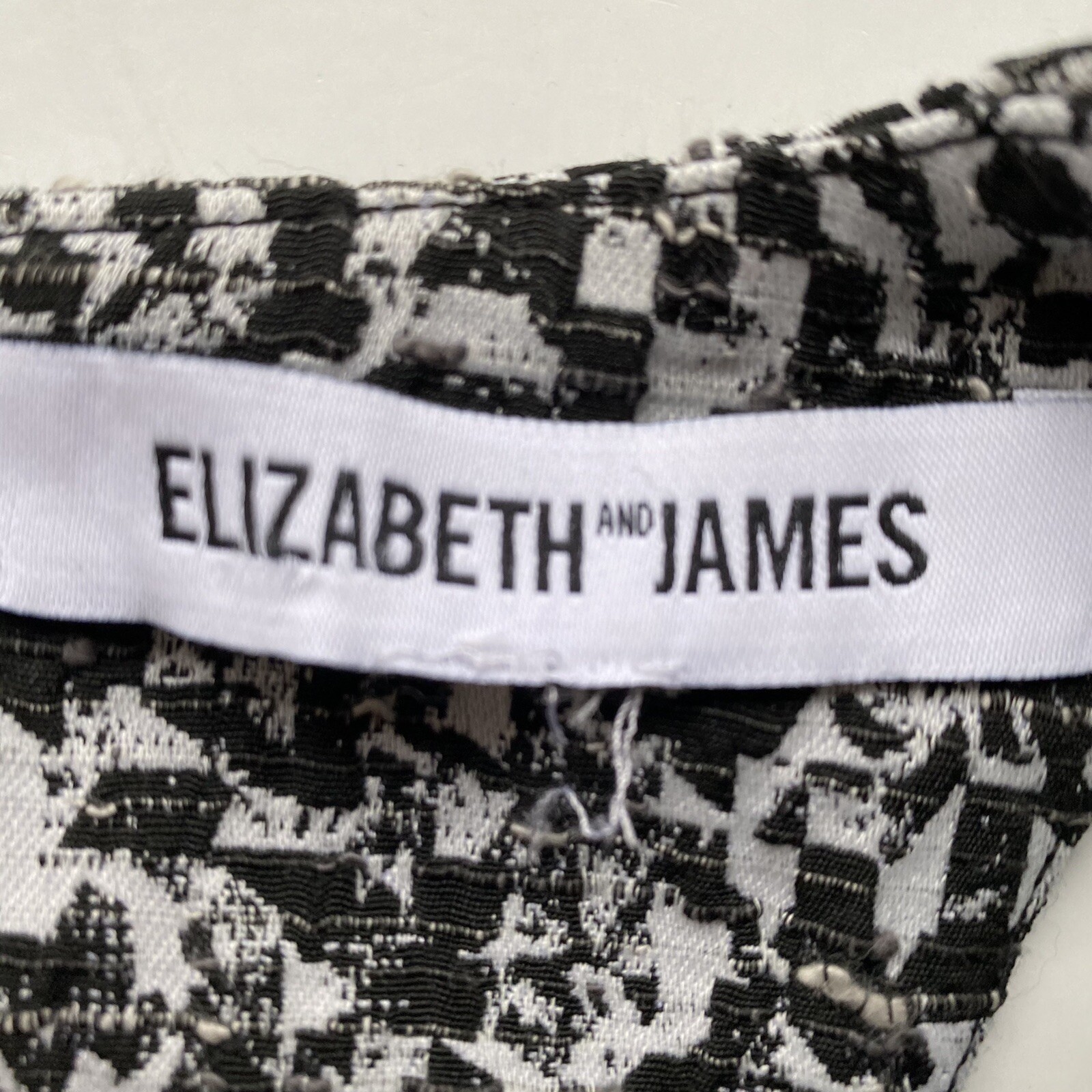 Elizabeth and James Jacquard Upton Crop Top Black White Women’s Size XS