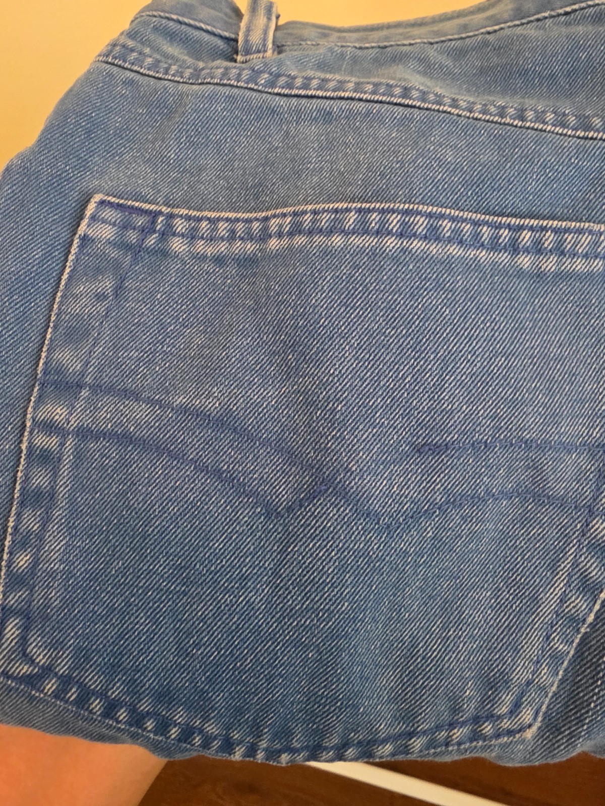Vintage Bugle Boy 100% Cotton Jeans 32×30 Blue High Rise Tapered Mom Made HK