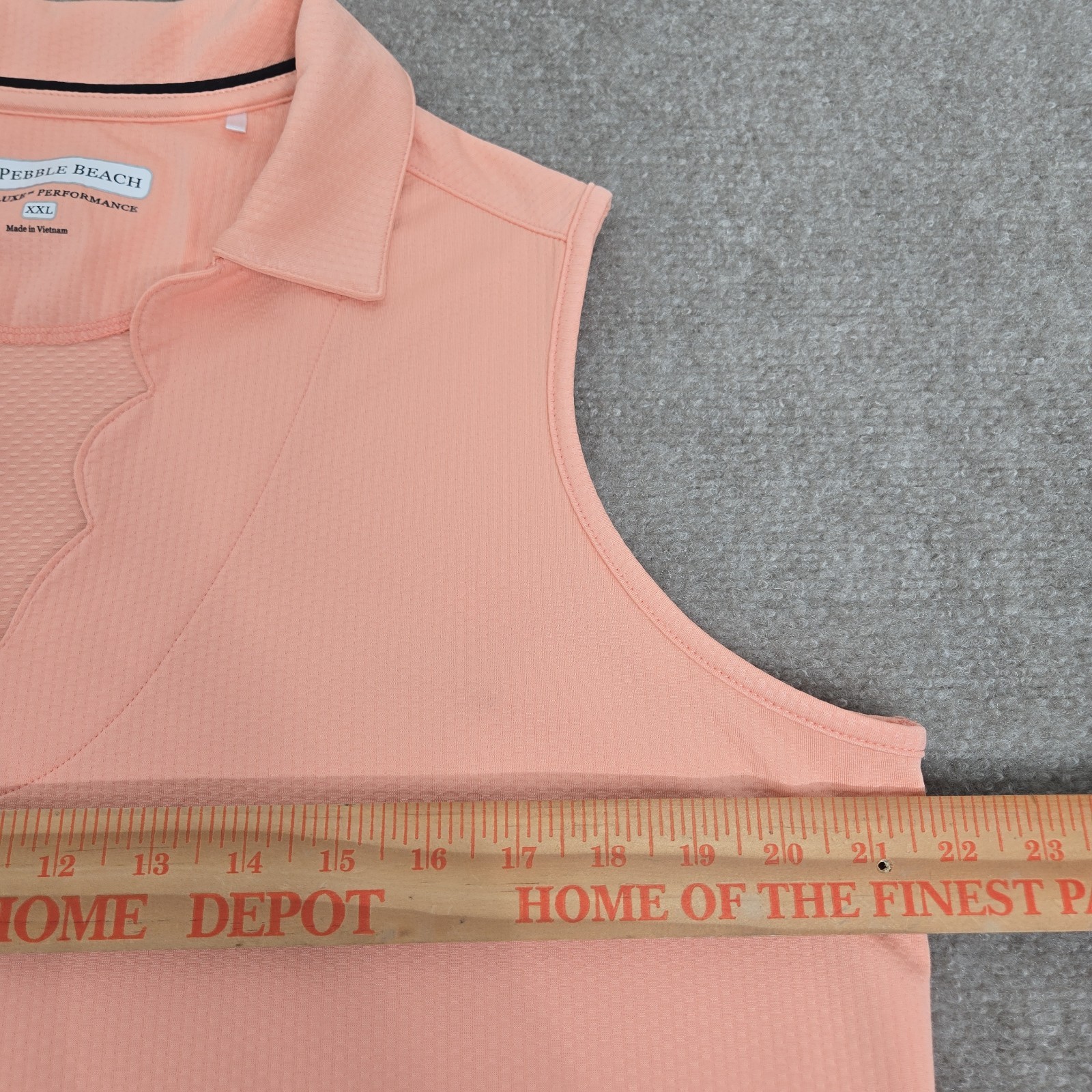 Pebble Beach Golf Polo Shirt Womens XXL Coral Sleeveless Dry-Luxe Performance