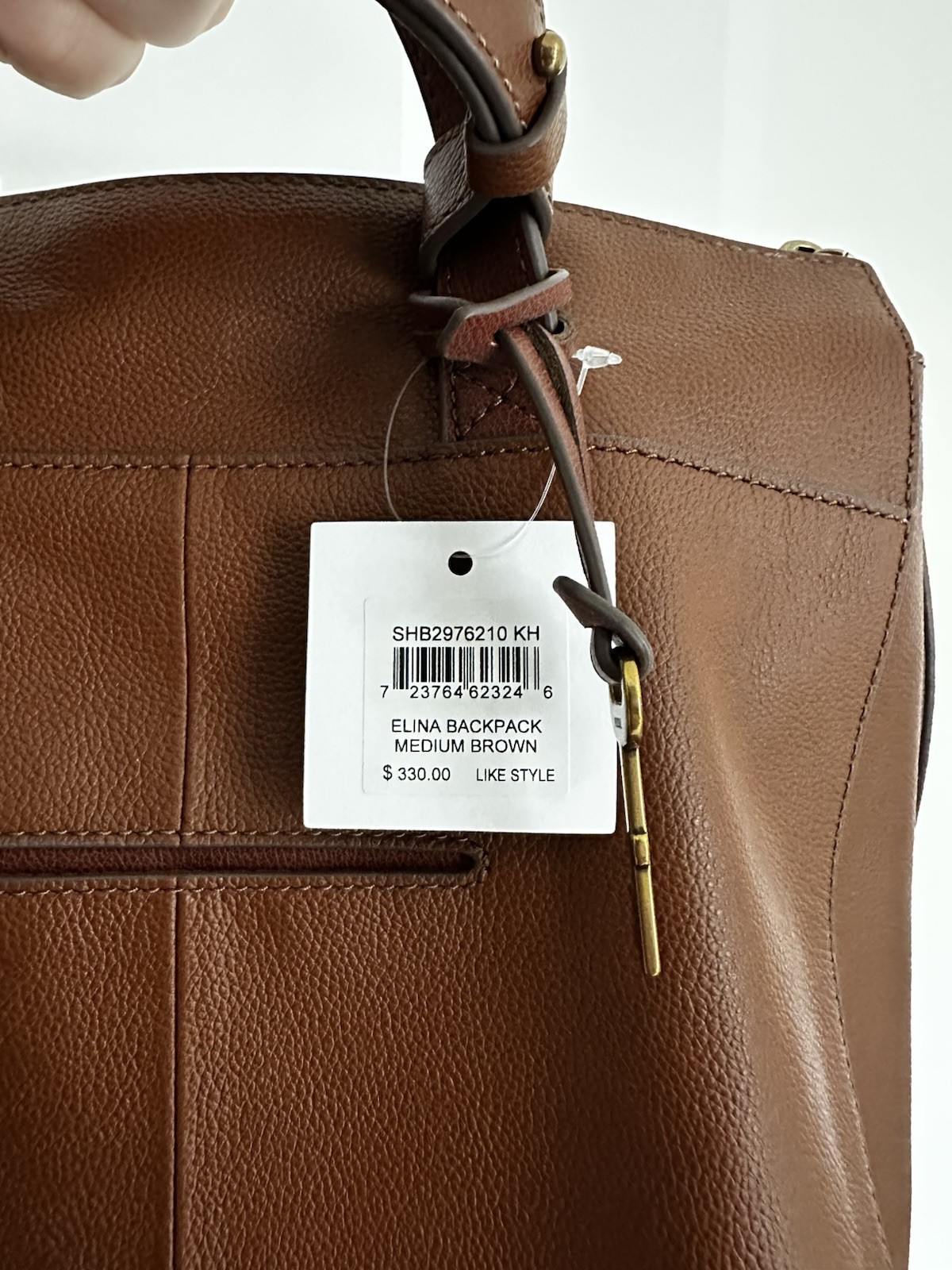Fossil Elina Large Convertible Backpack Brown Leather SHB2976210 NWT $330 Retail