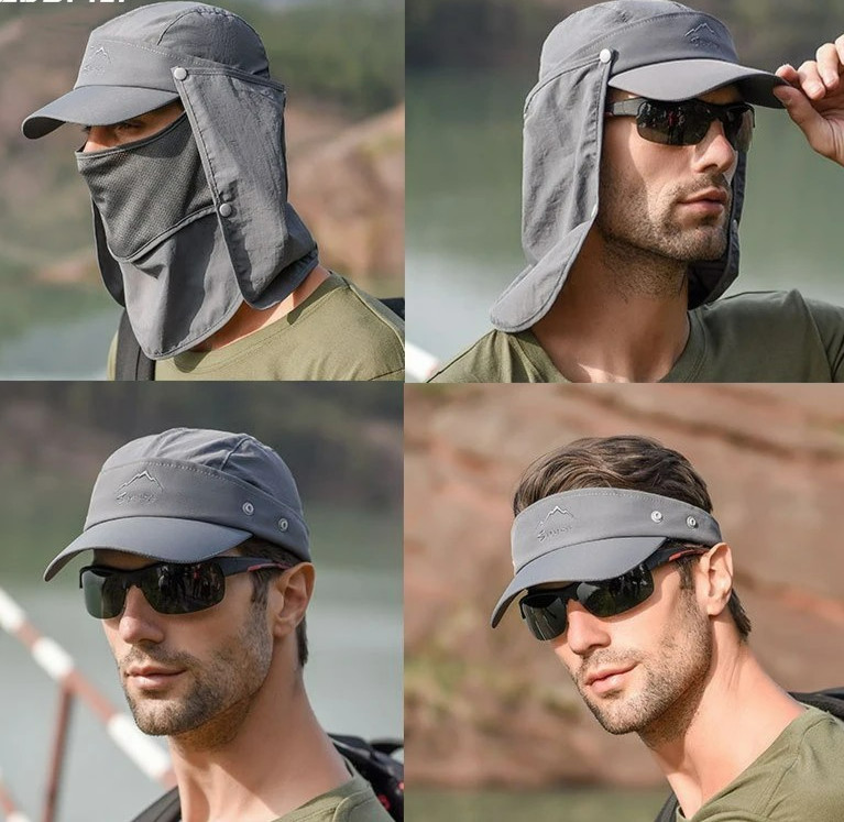Summer UV Protection Sun Hat Baseball Cap With Neck Face Flap For Fishing Hiking