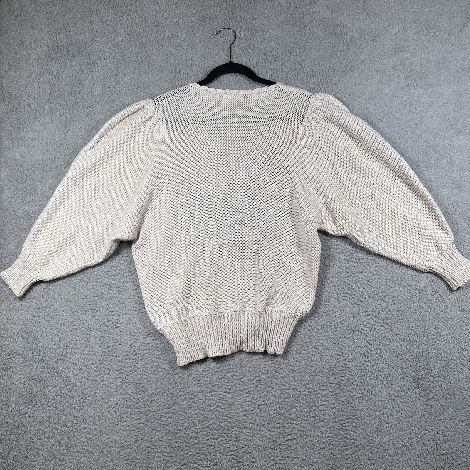 Vintage Madeleine Sweater Womens Medium Metallic Beaded Pullover 80s Israel